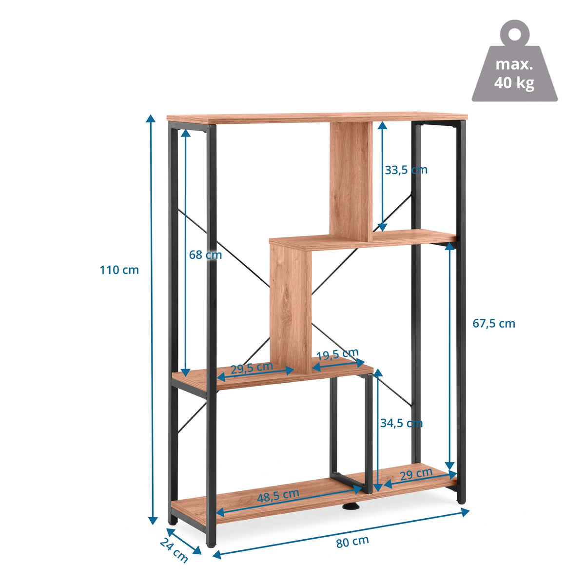 Måltegning af Hylde Kalag Eco med 110 × 80 cm og en bæreevne på 40 kg fra hjh LIVING