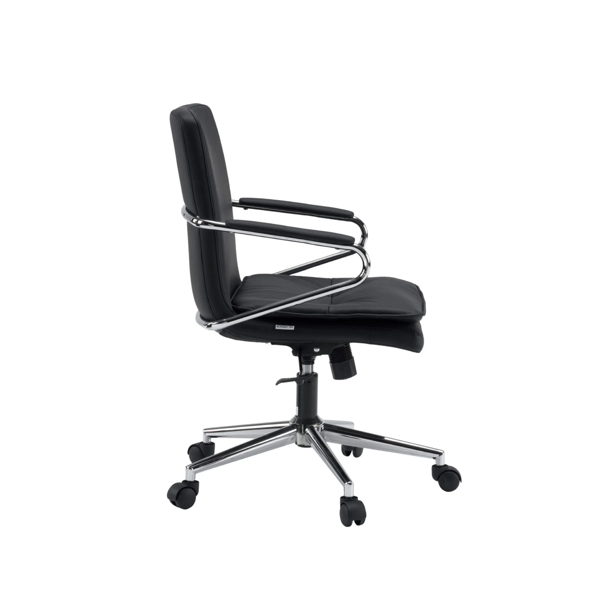 Sort Home Office kontorstol Rovento med forkromede armlæn og fodkryds fra hjh OFFICE