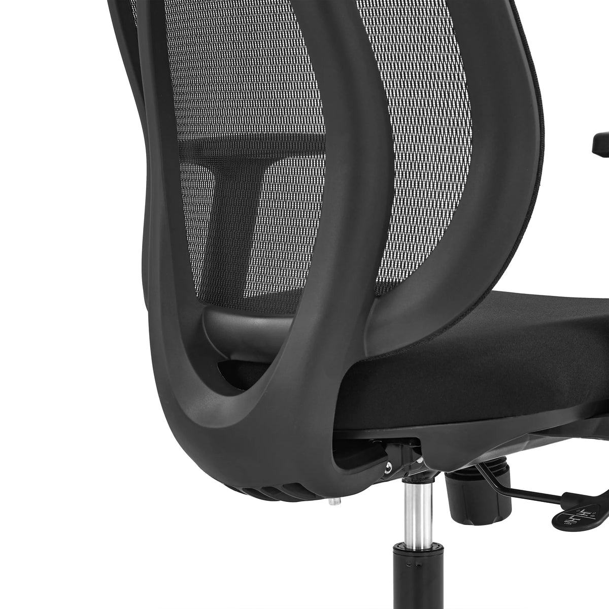 Ryglæn med net og sort ramme på den professionelle kontorstol Filaro fra hjh OFFICE