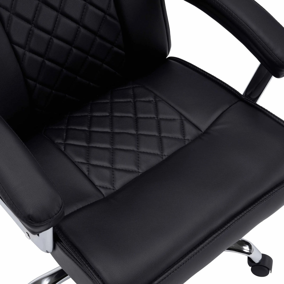 Sort quiltet sæde og ryglæn på Relax Prestio Home Office kontorstol fra MyBuero