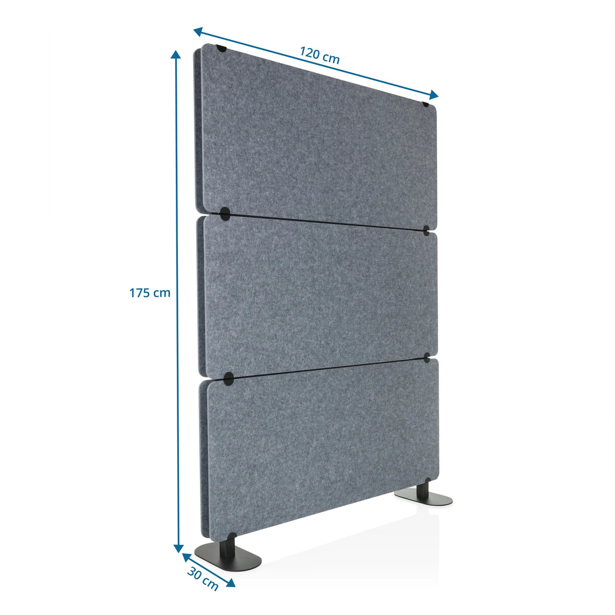 Måltegning af Skillevæg FLEXMIUT EXTEND med 175 × 120 cm fra hjh OFFICE