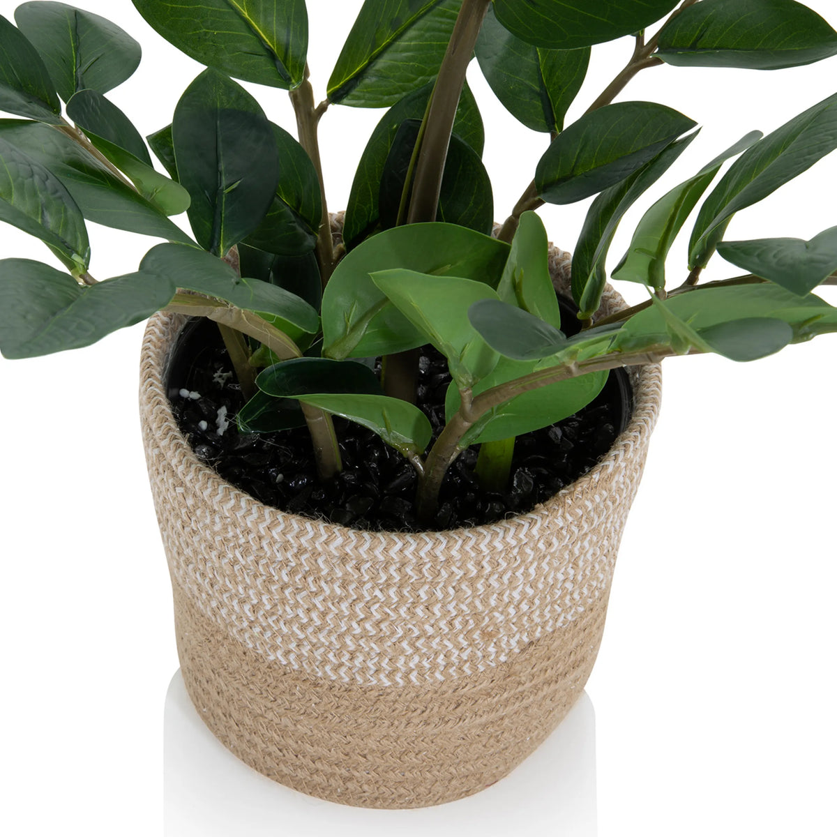 Flettet overpotte til den Kunstige plante ZAMIE i grøn fra hjh OFFICE