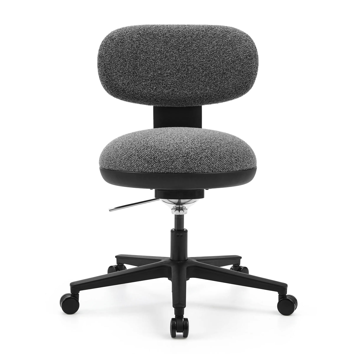 Grå Home Office kontorstol SITMOTION B med polstret sæde og femhjulet fodkryds fra hjh OFFICE – 360-graders visning (forfra 0°)