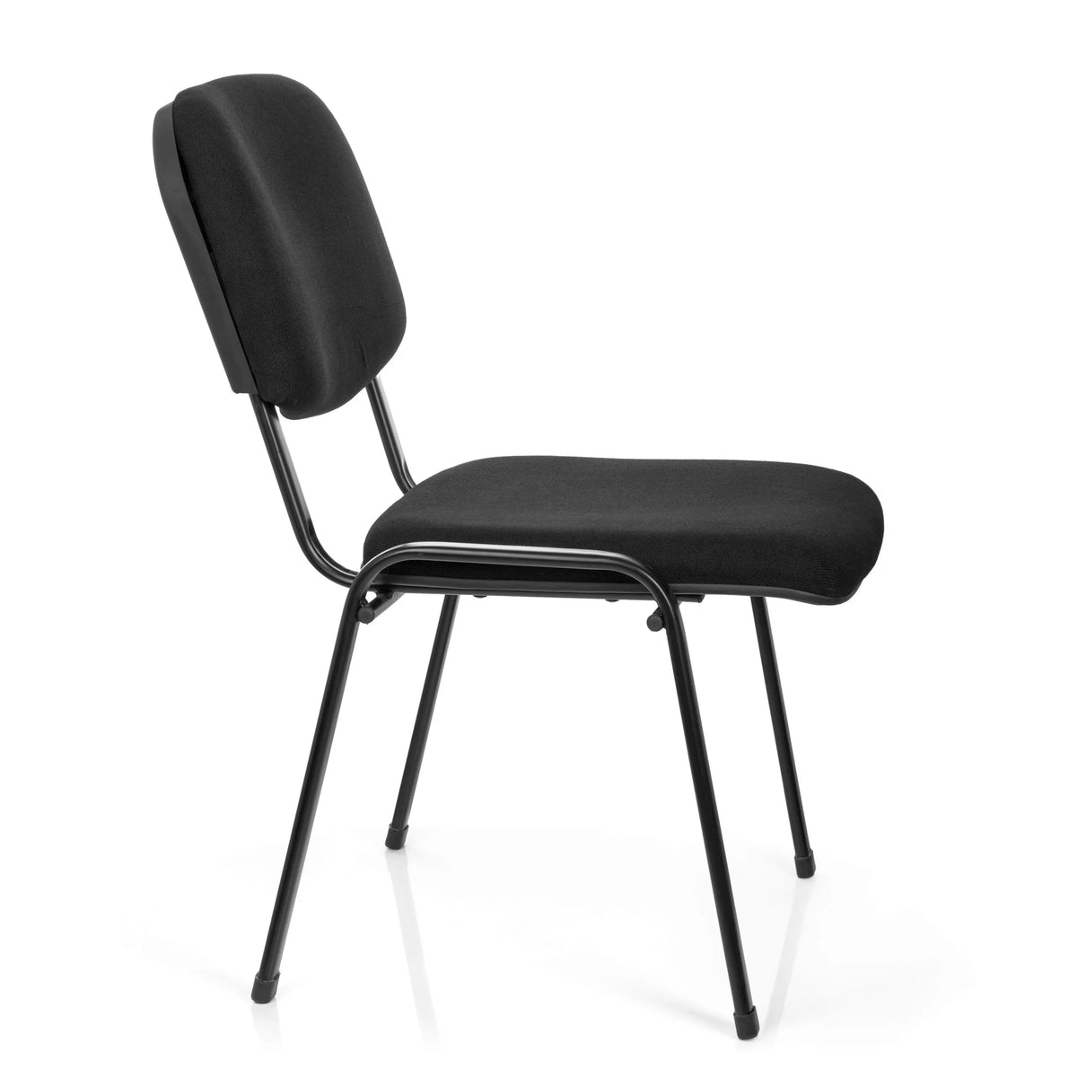 Sort Stol med fire ben XT 600 XL med polstring på sæde og ryglæn fra hjh OFFICE – 360-graders visning (sideprofil 80°)