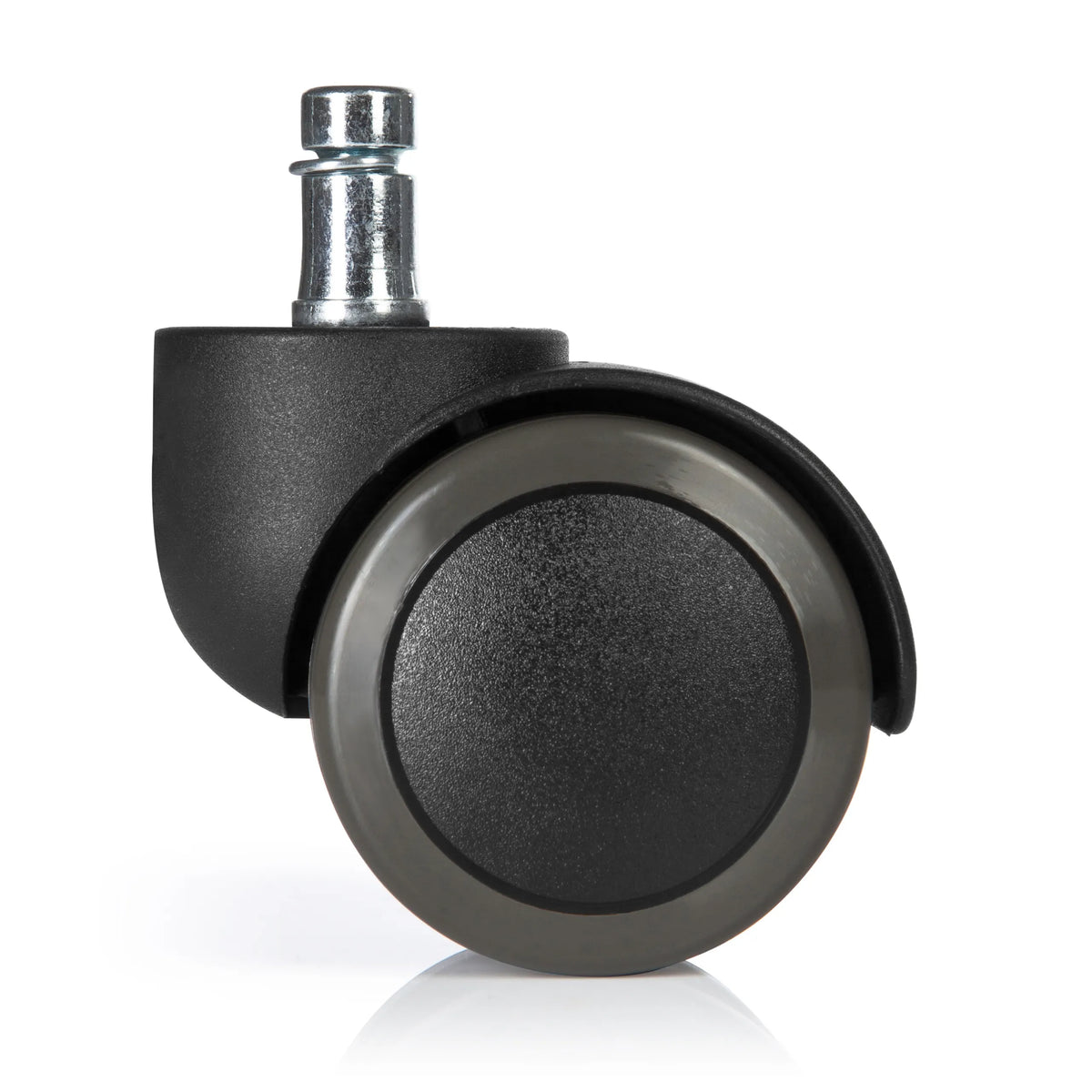 Sorte Stolehjul 5x ROLO FREE 11mm/50mm til hårde gulve med metalstift fra hjh OFFICE – 360-graders visning (bagfra 180°)