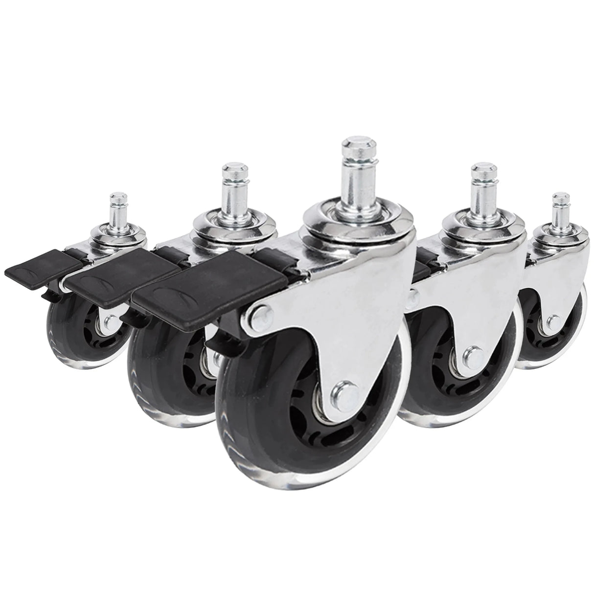 5x ROLO SKATE CT 11mm/75mm med bremse | Hårde gulve - Stolehjul