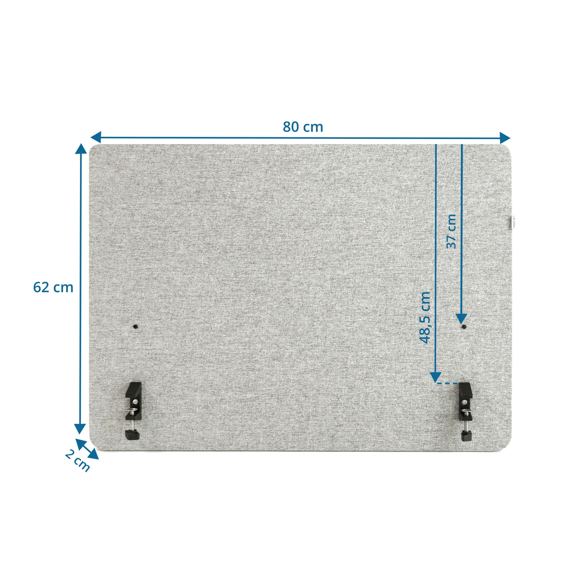 Måltegning af Bordopdeler FLEXMIUT D SIDE med 80 × 62 cm fra hjh OFFICE