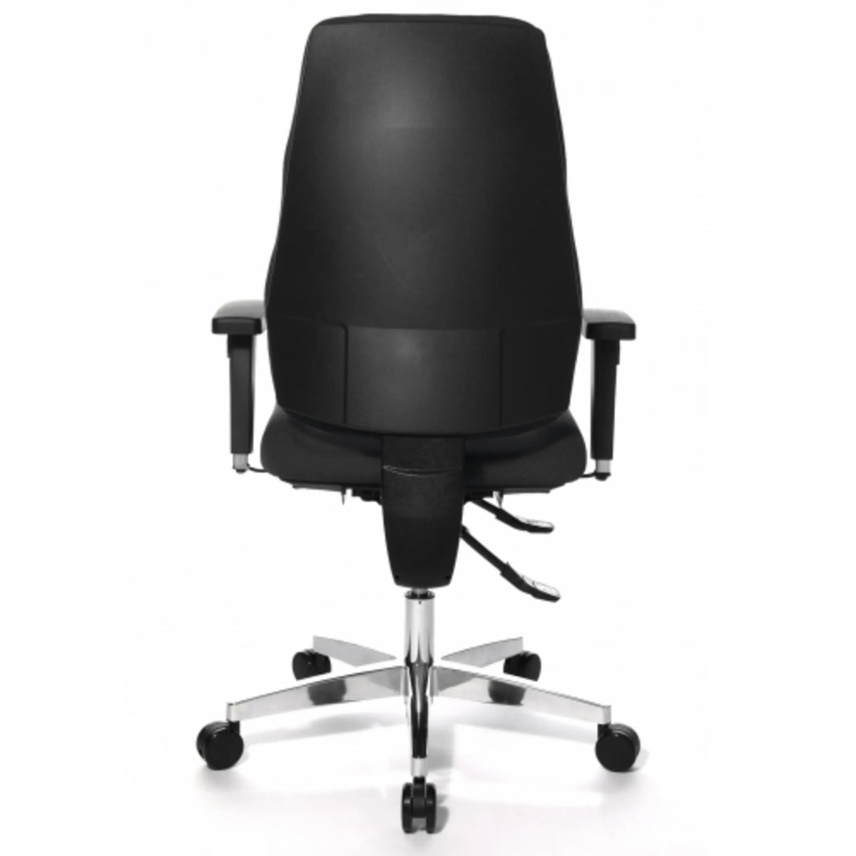 Bagside af Professionel kontorstol P91 AL.G3 i sort med poleret fodkryds fra Topstar