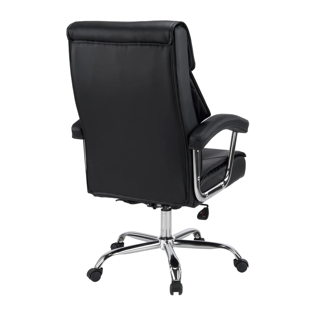 Bagside af Home Office kontorstol Relax Prestio i sort med forkromet fodkryds fra MyBuero