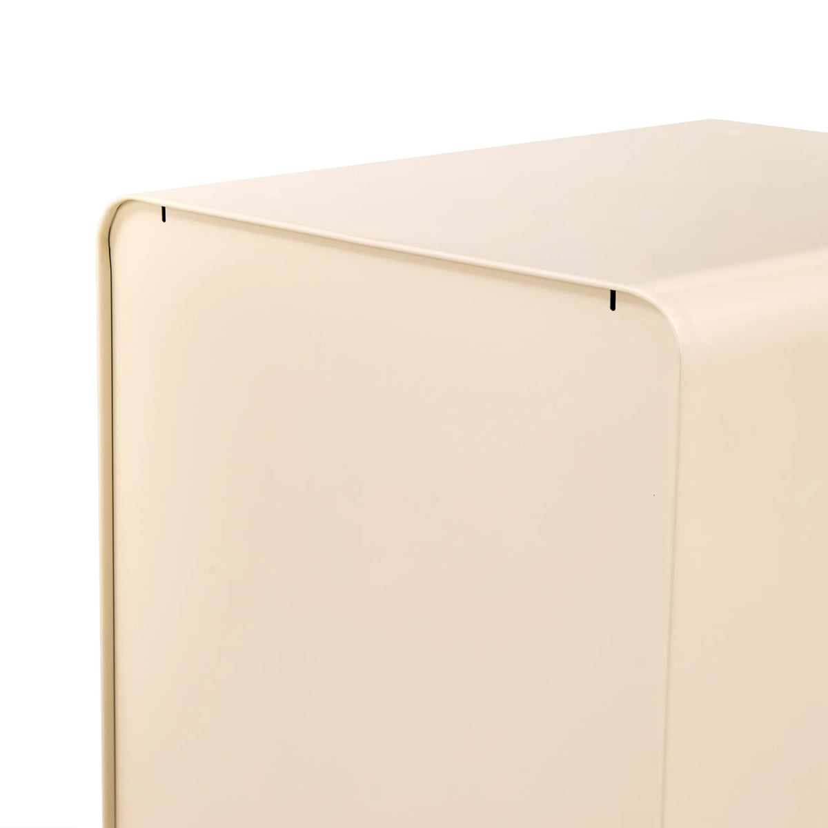 Øverste baghjørne af den beige lakerede metal rullecontainer COLOR PLUS I fra hjh OFFICE