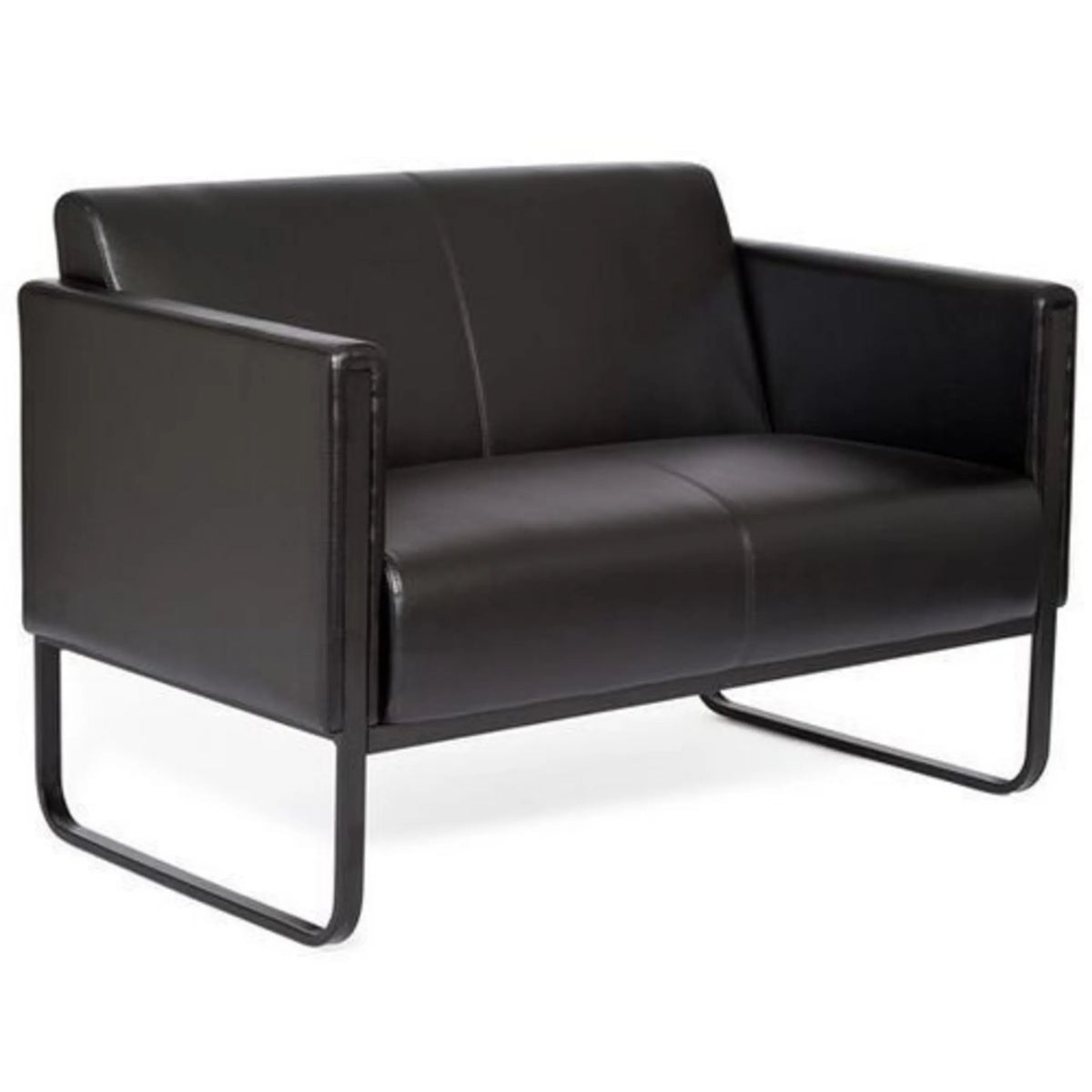 Sort loungesofa BALI BLACK som tohuntders med metalstel fra hjh OFFICE