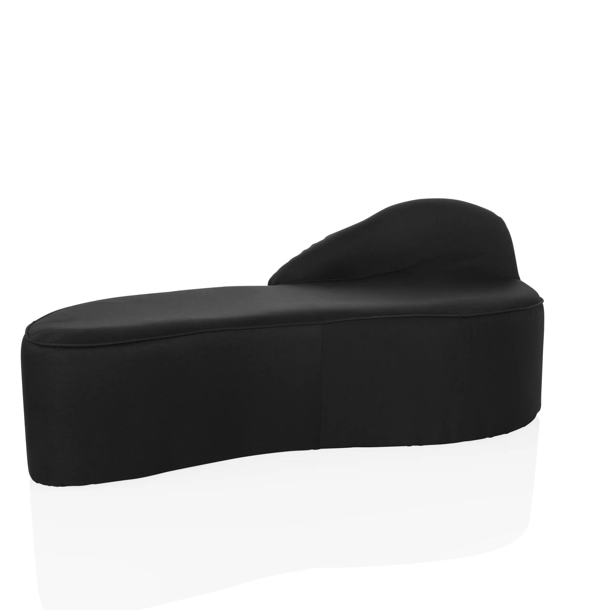 Sort loungesofa BARACOA med organisk form og integreret ryglæn fra hjh OFFICE – 360-graders visning (forfra 15°)