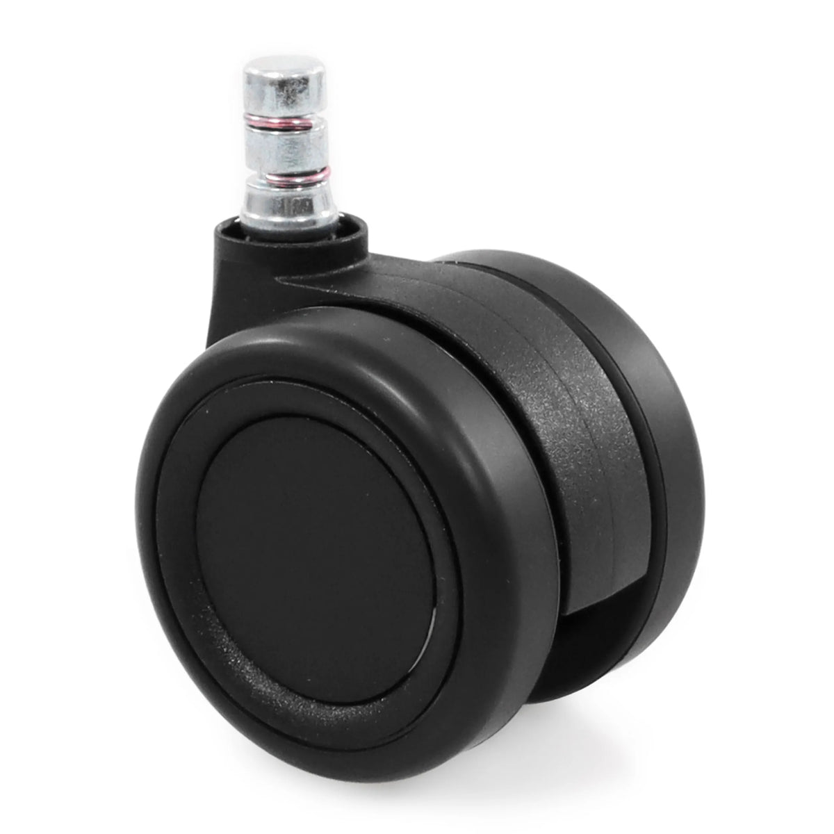 Sorte Stolehjul 5x ROLO COLOR 60 11mm/60mm til hårde gulve med metalmonteringsstift fra hjh OFFICE – 360-graders visning (skråt bagfra 120°)