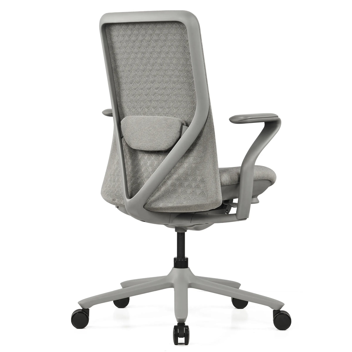 Bagside af High End kontorstol VERVIO i grå med netryglæn fra hjh OFFICE