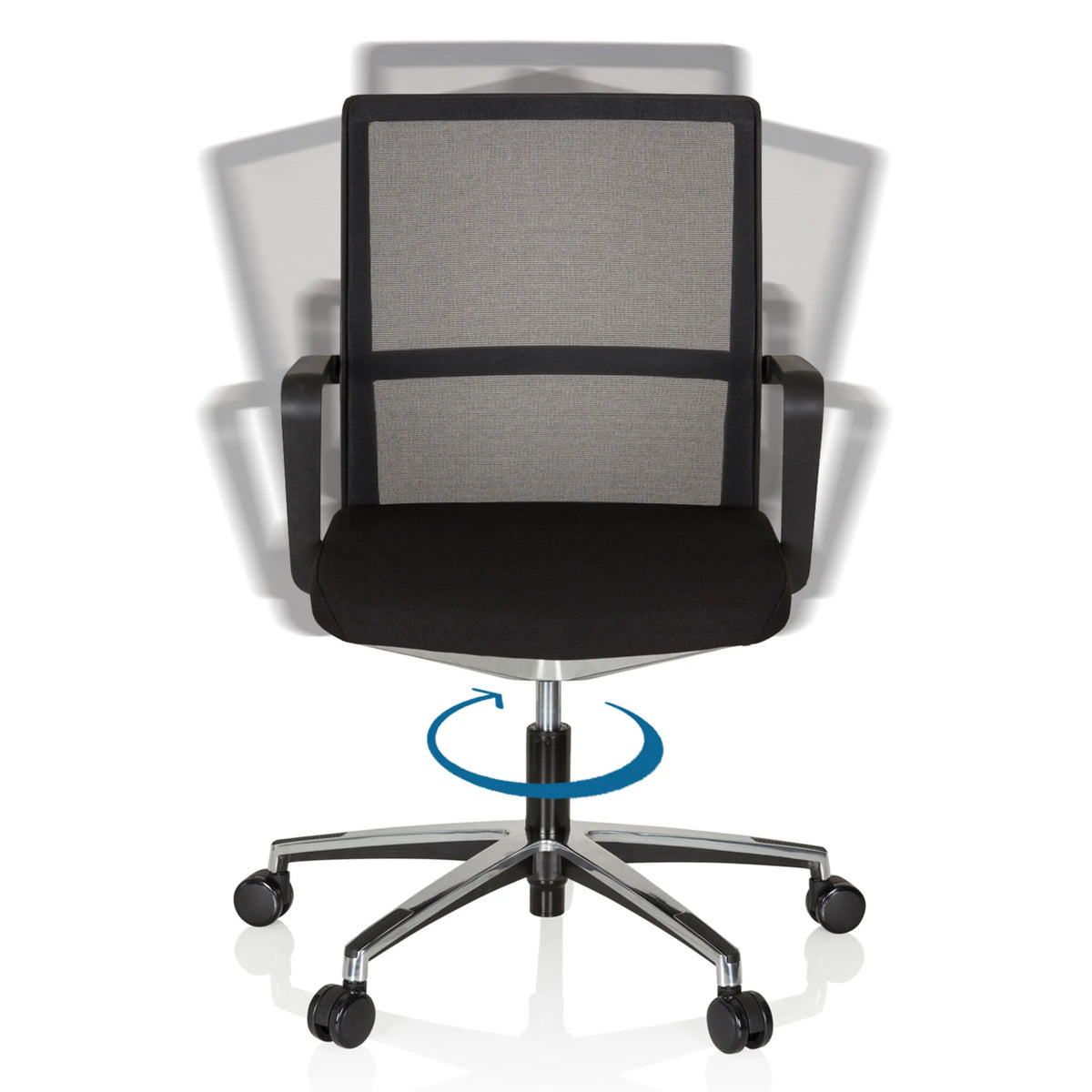 360-graders drejefunktion på Professionel kontorstol MOVE-TEC NET 3D i sort fra hjh OFFICE