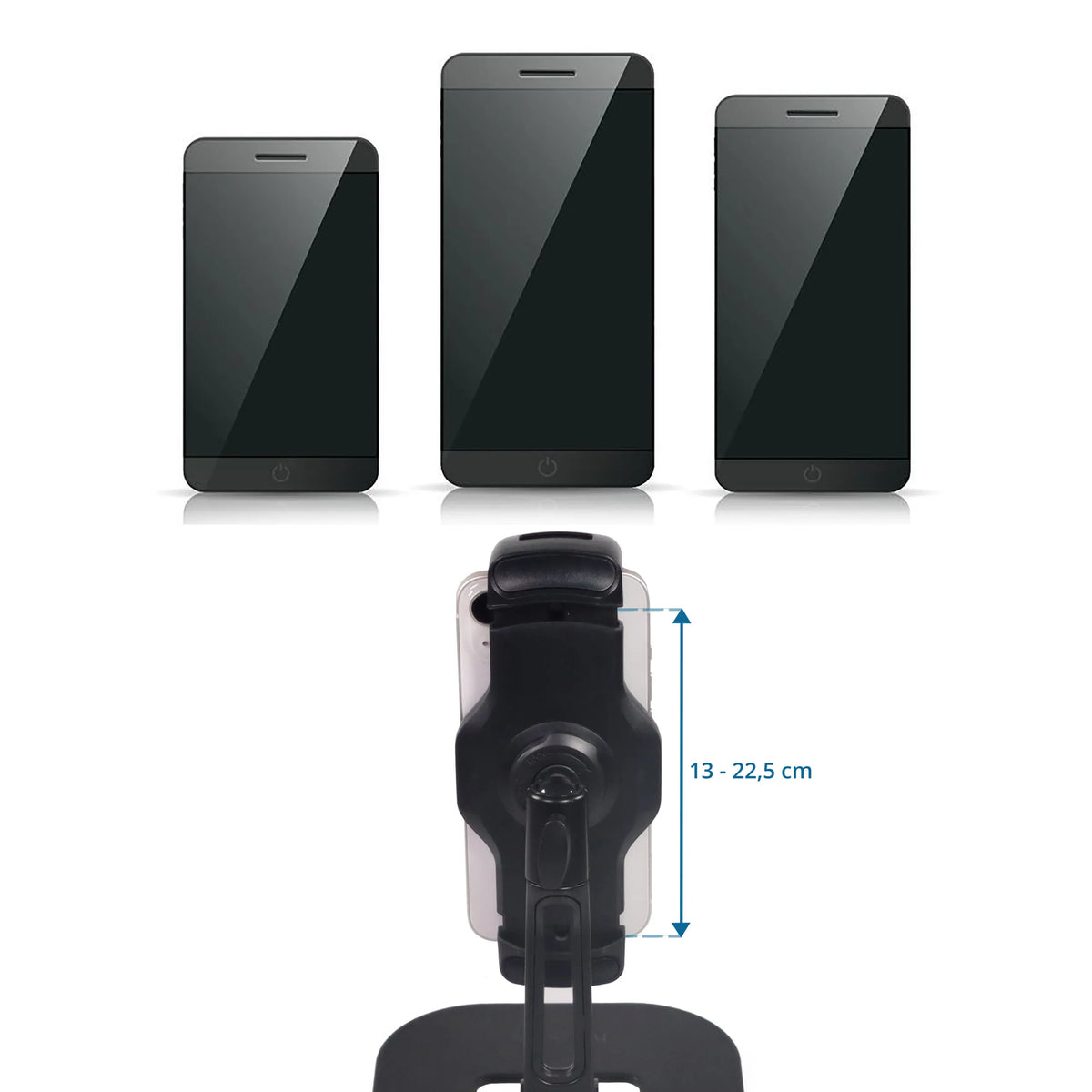 Justerbar holder til Holder til mobiltelefon & tablet FLEXMOBI IV til enheder fra 13 - 22,5 cm fra hjh OFFICE