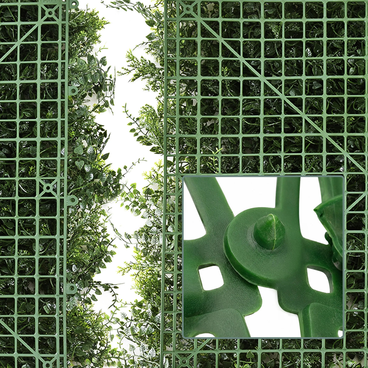 Grønt plastnet med forbindelseselement fra LEAFLUXE 2 plantemåtte fra hjh LIVING