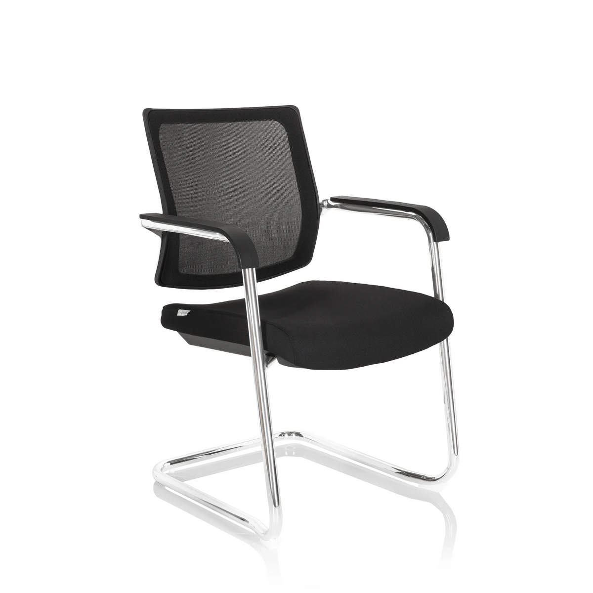 Sort Frisvinger LEVIA V med netryg, armlæn og medestel fra hjh OFFICE – 360-graders visning (skråt forfra 40°)