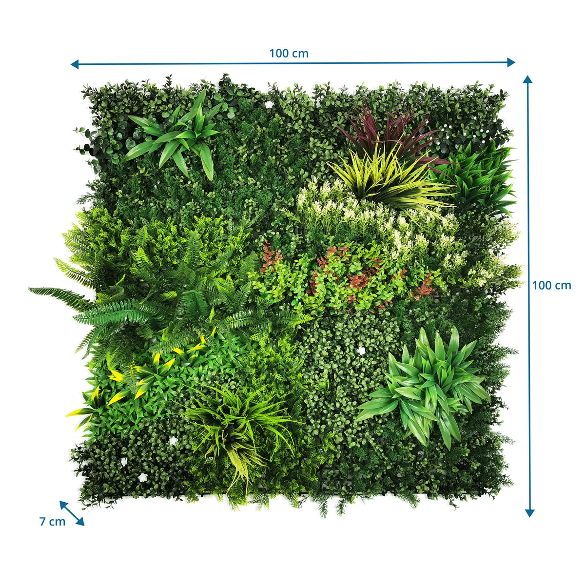 Måltegning af Plantemåtte LEAFLUXE 3D med 100 × 100 × 7 cm fra hjh LIVING