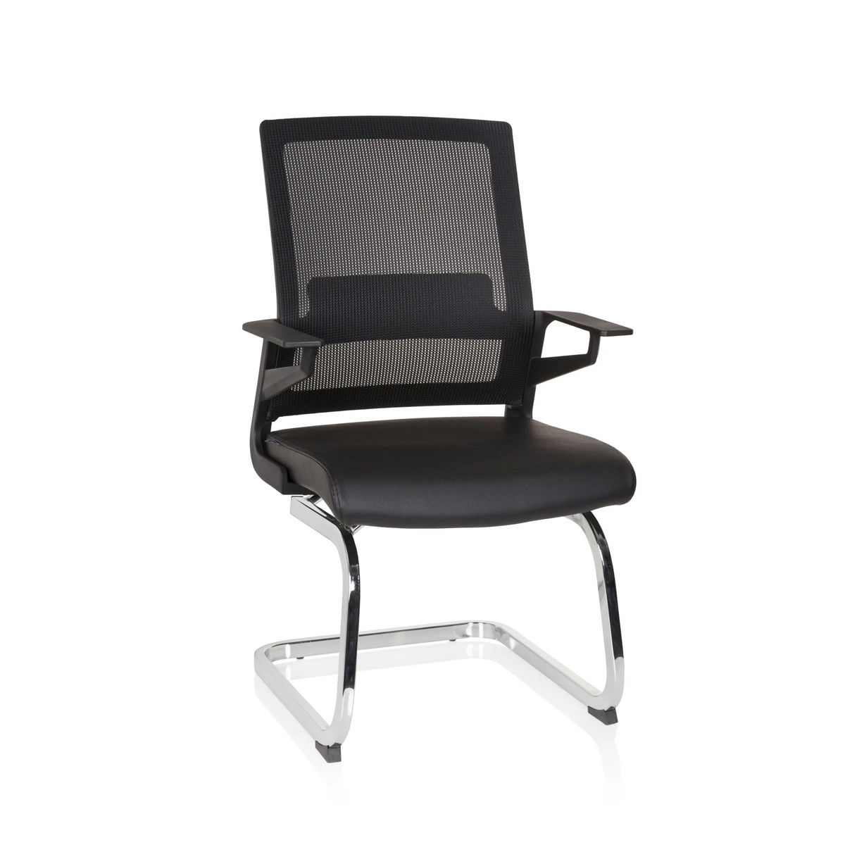 Sort Frisvinger INVENTOR V PRO med netryg, armlæn og mederamme fra hjh OFFICE – 360-graders visning (forfra 20°)