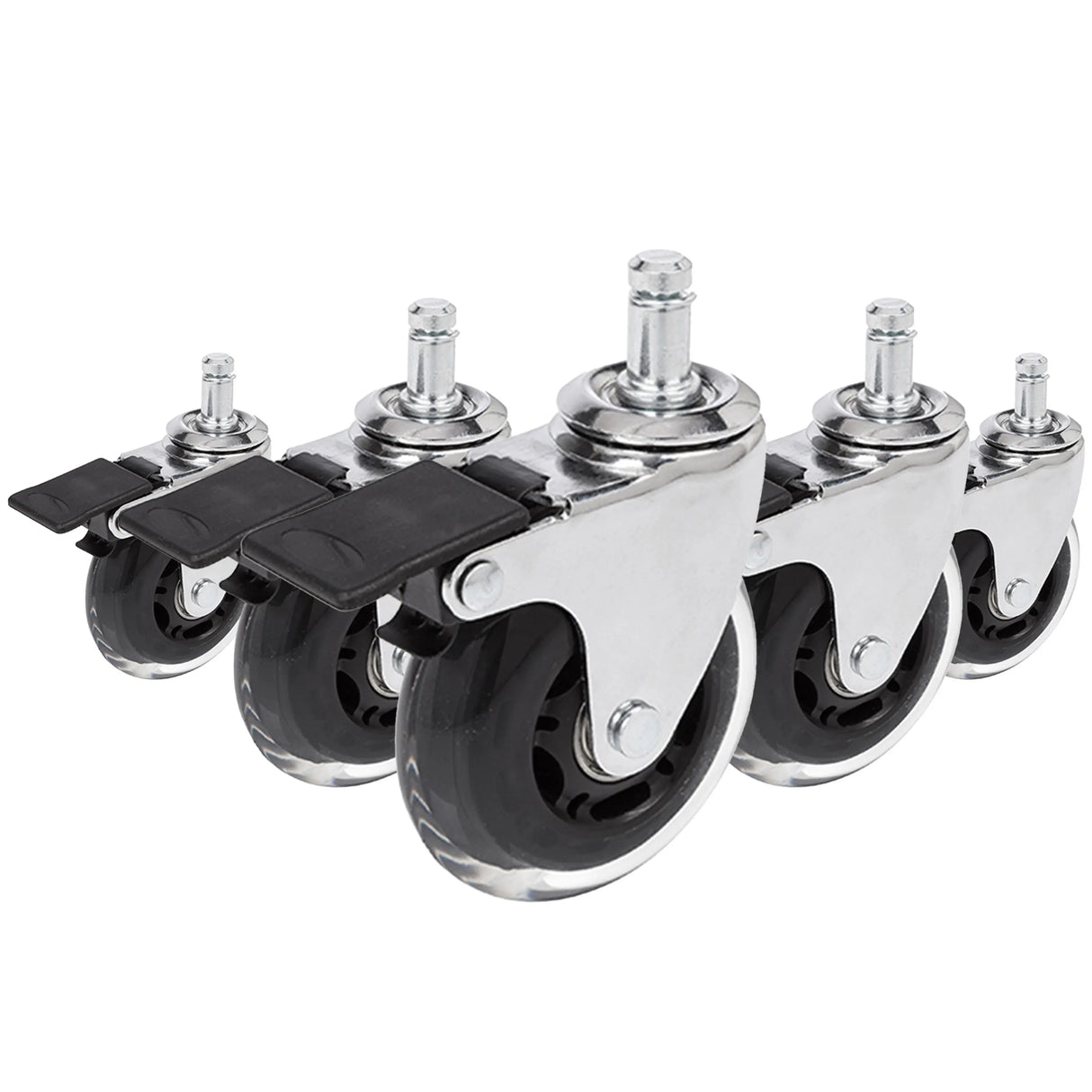 5x ROLO SKATE CT 11mm/75mm med bremse | Hårde gulve - Stolehjul