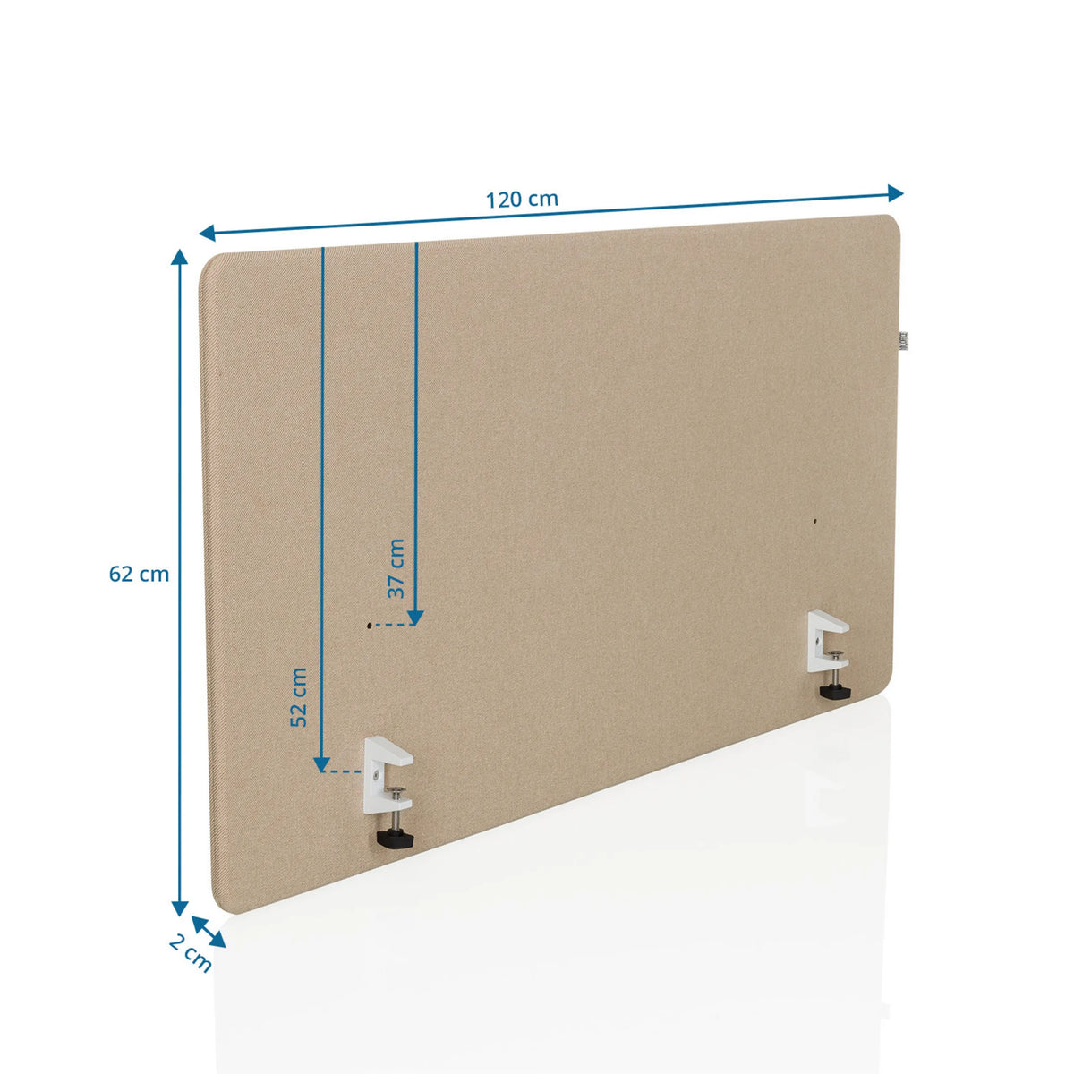 Måltegning af bordopdeler FLEXMIUT D1 med 120 × 62 cm i beige fra hjh OFFICE