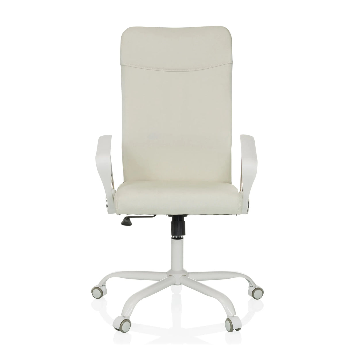 Beige Home Office kontorstol STRYKA W med armlæn og femhjulet fodkryds fra hjh OFFICE – 360-graders visning (forfra 0°)
