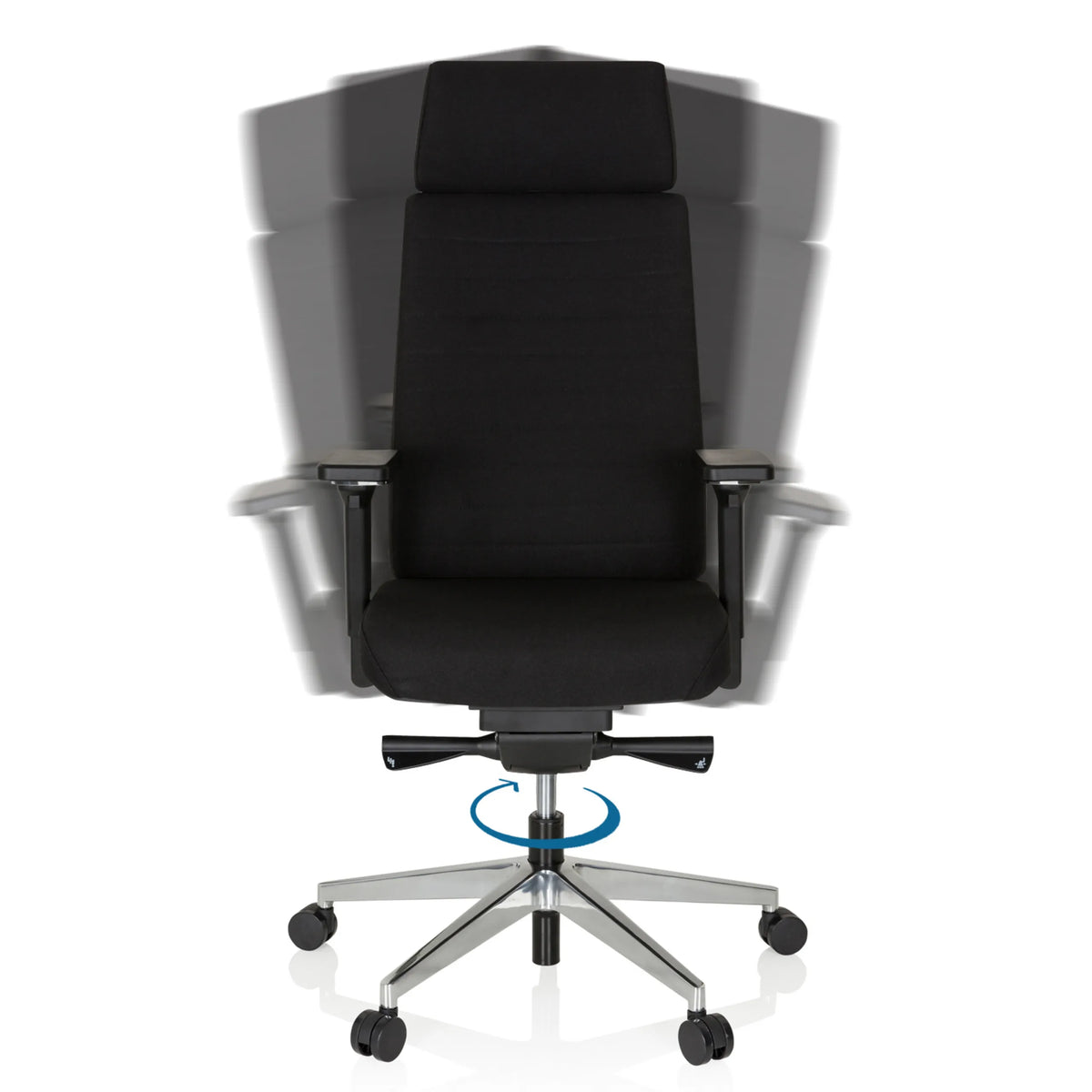 Drejefunktion på den Professionel kontorstol MOVE-TEC PRO 3D i sort med stjernefod fra hjh OFFICE