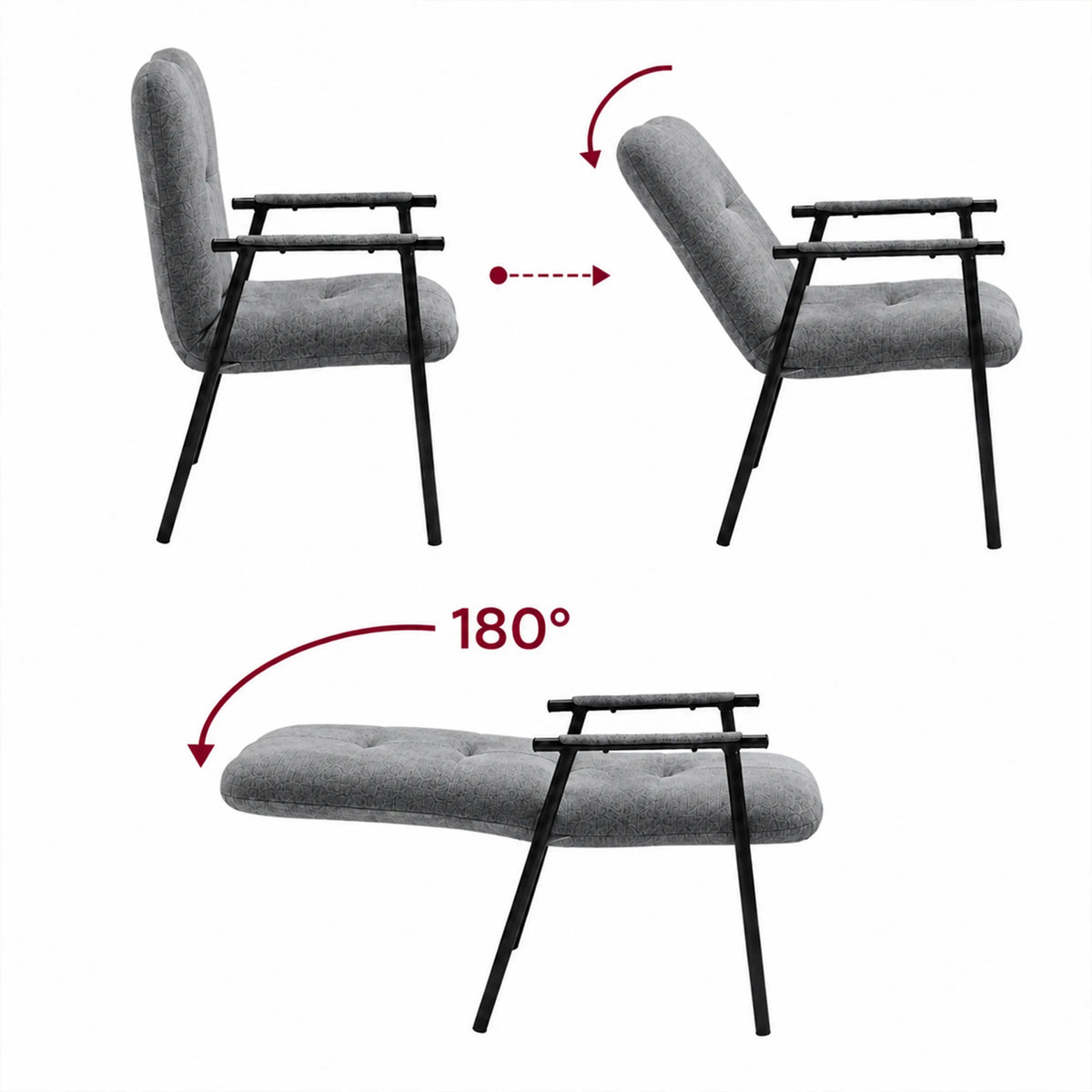 Justerbar ryglæn på den grå stol Lifea Flex fra hjh LIVING