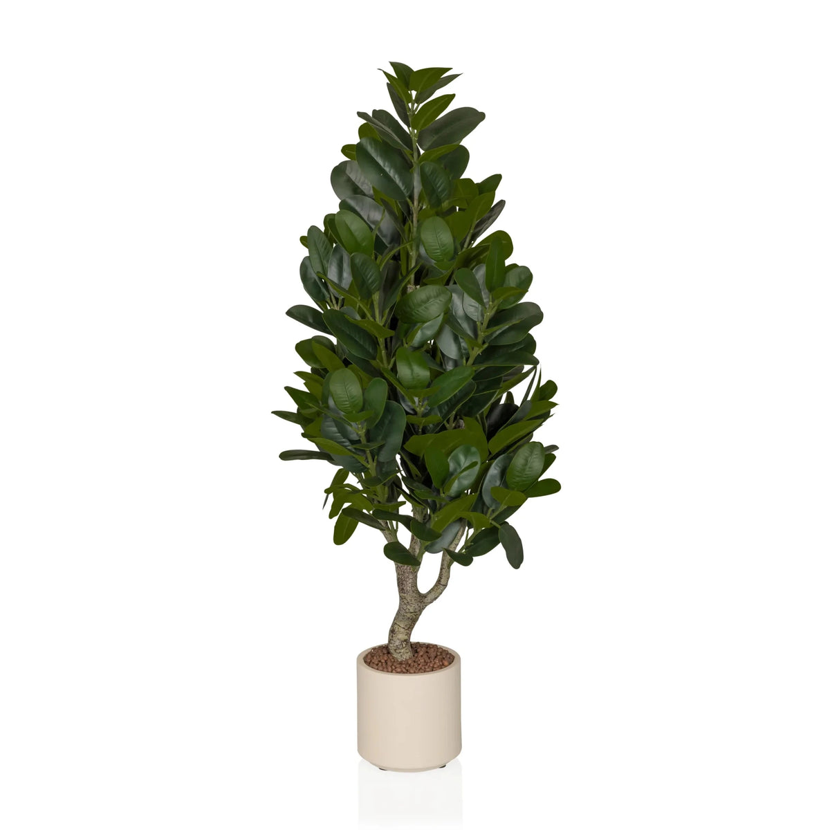Kunstige plante Garcinia med grønne blade i en cremefarvet potte fra hjh OFFICE