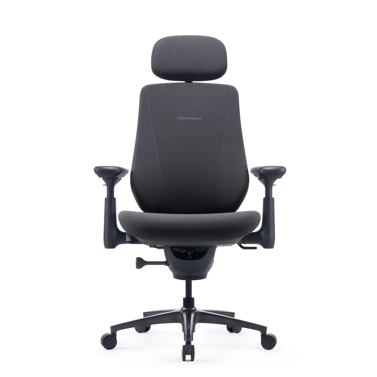 Kontorstol LiberNovo Maxis Elektric i grafit med nakkestøtte og justerbare armlæn fra Libernovo