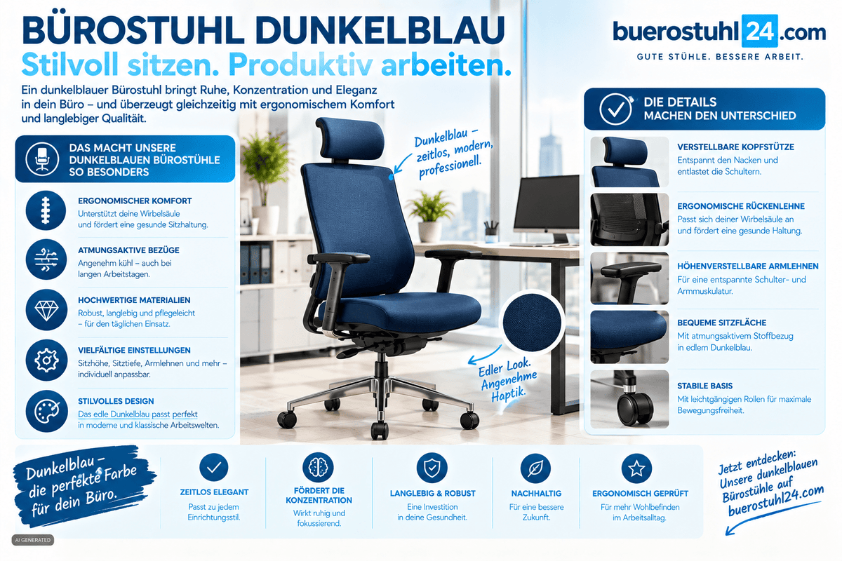bürostuhl dunkelblau - buerostuhl24