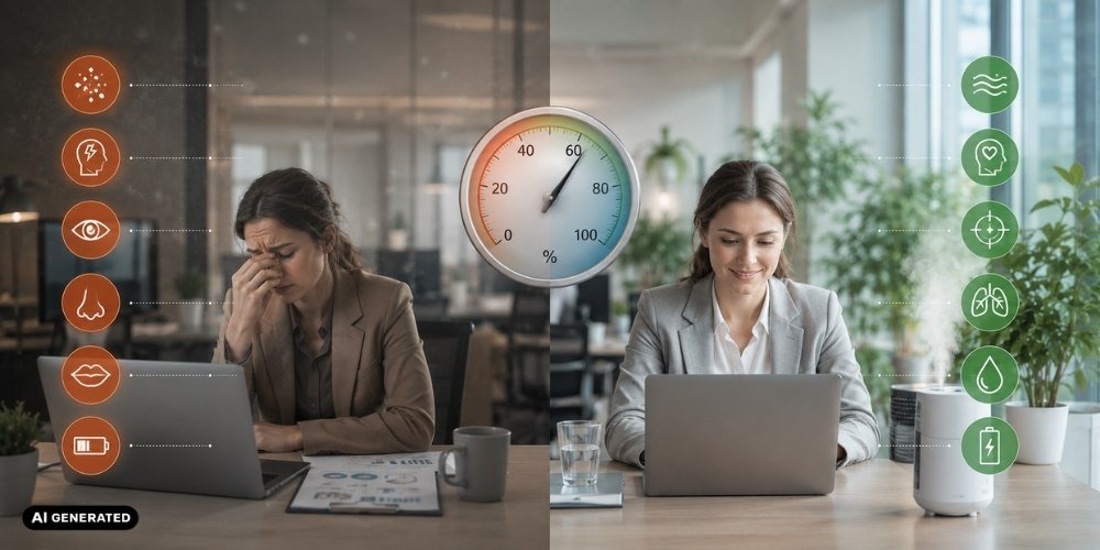 Luftfeuchtigkeit im Büro - und warum sie so wichtig ist Schlechte Luft im Büro und ihre Folgen - buerostuhl24