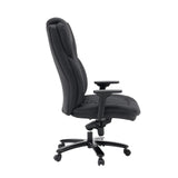 XXL Pullmann Gen2 drejestol i sort kunstlæder med syninger og justerbare armlæn fra hjh OFFICE
