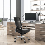 Sort Professionel kontorstol PROVIDER NET med netryg og armlæn fra hjh OFFICE