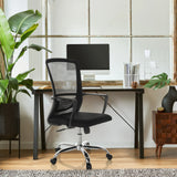 Home Office kontorstol STAR-TEC S i sort med netryglæn og stjernefod fra hjh OFFICE