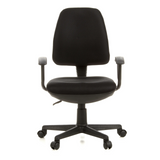 Sort Home Office kontorstol CITY 10 med netryg, armlæn og femstjernet fodkryds med hjul fra hjh OFFICE – 360-graders visning (forfra 0°)