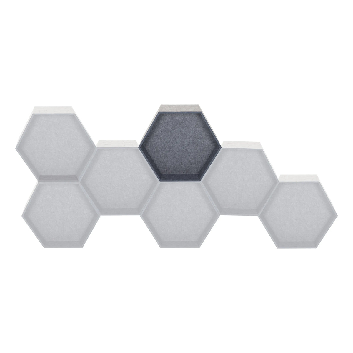 Grå hexagonale skillevægge FLEXMIUT STORE B i bikubemønster som modulært system fra hjh OFFICE