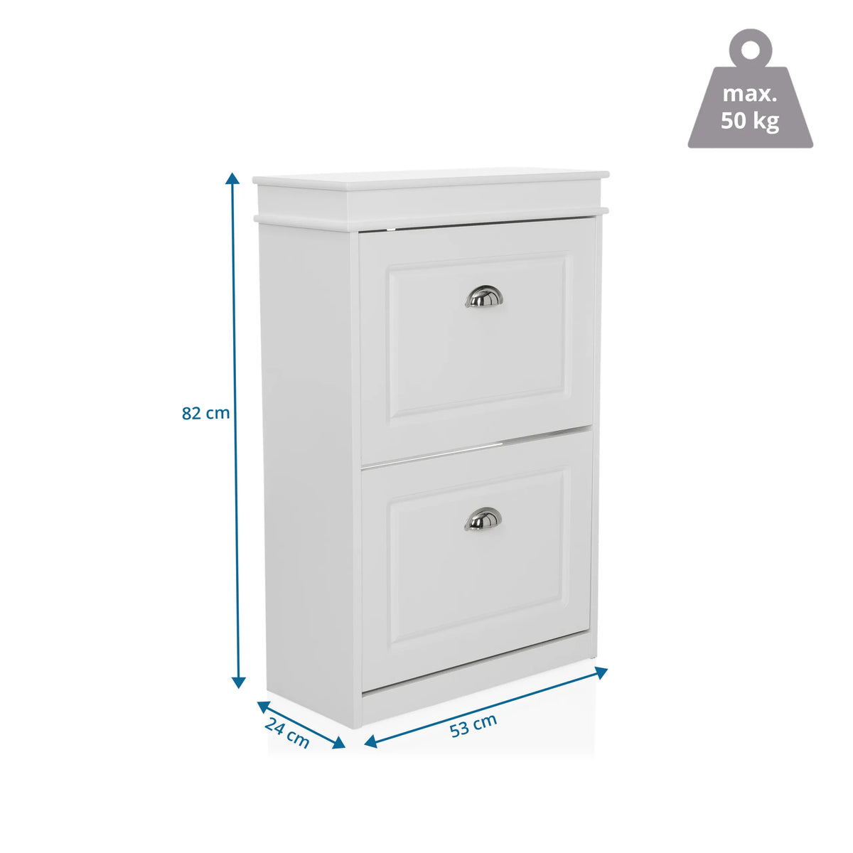 Måltegning af skoskab ESTHA 2 med 82 × 53 cm og en bæreevne på 50 kg fra hjh LIVING