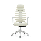 Beige Professionel kontorstol ERGO LINE W med segmenteret ryglæn og hvidt fodkryds fra hjh OFFICE – 360-graders visning (forfra 0°)