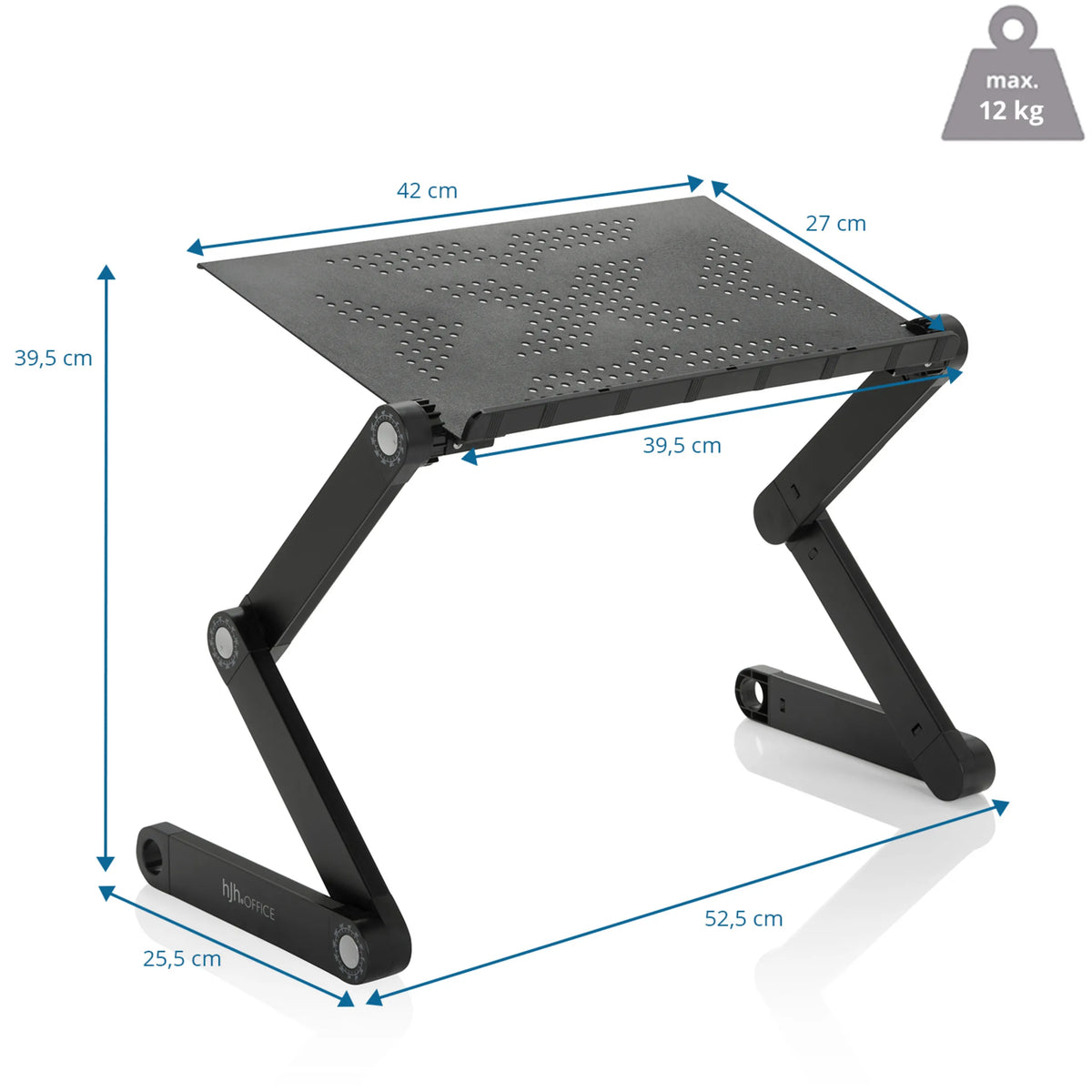 Måltegning af skrivebordopsats VM-SA II med 42 × 27 cm og en bæreevne på 12 kg fra hjh OFFICE