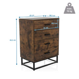 Måltegning af Kommode VINSTRA med 60 × 83,5 cm og maksimal belastning på 70 kg fra hjh LIVING