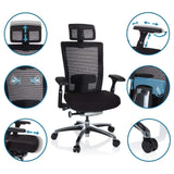 High End kontorstol NOVA PRO I i sort med forskellige indstillingsmuligheder fra hjh OFFICE