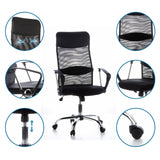 Home Office chefstol ARIA HIGH i sort med netryg, armlæn og gasfjeder fra hjh OFFICE