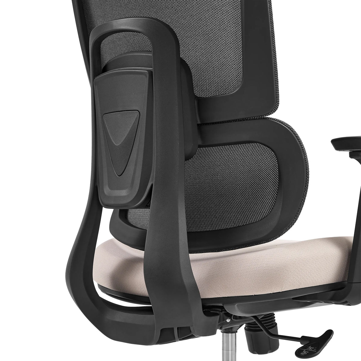 Bagsiden af ryglænet med netstof på Professionel kontorstol Ergomy Pro fra hjh OFFICE