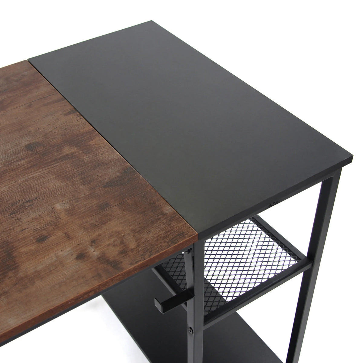 Todelt bordplade i sort og brun til Skrivebord WORKSPACE H I fra hjh OFFICE