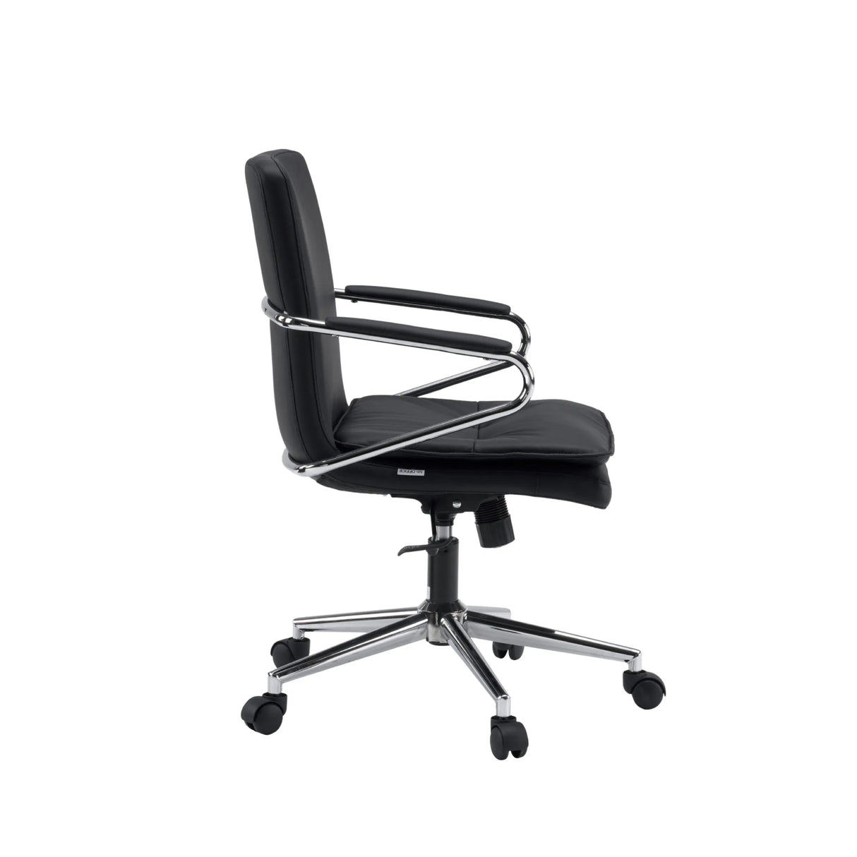 Sort Home Office kontorstol Rovento med forkromede armlæn og fodkryds fra hjh OFFICE