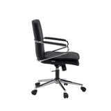 Sort Home Office kontorstol Rovento med forkromede armlæn og fodkryds fra hjh OFFICE
