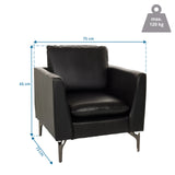 Måltegning af Loungelænestol BAVERO med 75 x 65 cm og maksimal belastningskapacitet på 120 kg fra hjh OFFICE