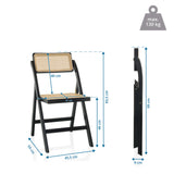 Teknisk tegning af Klapstol TUDELA BAMBOO med en samlet højde på 99 cm fra hjh LIVING